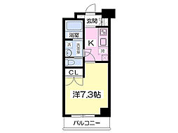 エヌ・キューブ 1Kの間取図画像
