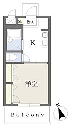ヴェールヴィラ 1Kの間取図画像