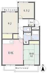 猪名寺ハイツ 3LDKの間取図画像