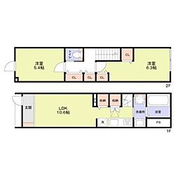テラスハウス井荻 2LDKの間取図画像