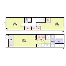 テラスハウス井荻 2LDKの間取図画像