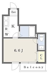 メリス西新宿 1Kの間取図画像