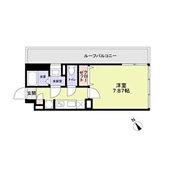 新宿区市谷台町マンション 1Kの間取図画像