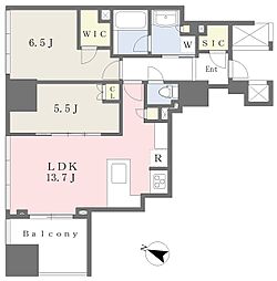 THE千代田麹町TOWER 2LDKの間取図画像