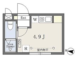 Growcel下落合 ワンルームの間取図画像