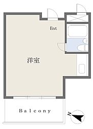 朝日九段マンション ワンルームの間取図画像