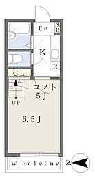 Ｍ’ｓ　ＦｌａｔII 2階1Kの間取り
