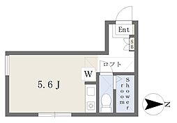 横浜市営地下鉄ブルーライン 片倉町駅 徒歩17分の賃貸アパート 1階ワンルームの間取り