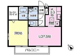 パイン館 1LDKの間取図画像
