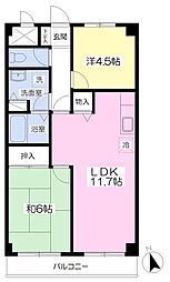 エスペランサ福島 2LDKの間取図画像