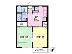 サニーコート洋光台 2DKの間取図画像