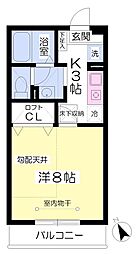 レモン館 1Kの間取図画像