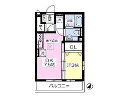 サンセール上永谷 1DKの間取図画像