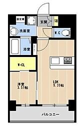 沖縄都市モノレール 県庁前駅 徒歩7分の賃貸マンション 6階1LDKの間取り