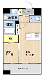 沖縄都市モノレール 美栄橋駅 徒歩9分の賃貸マンション 10階1LDKの間取り