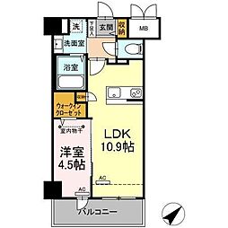 沖縄都市モノレール 美栄橋駅 徒歩5分の賃貸マンション 3階1LDKの間取り