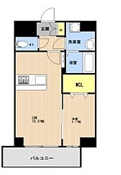 沖縄都市モノレール 美栄橋駅 徒歩6分の賃貸マンション 4階1LDKの間取り