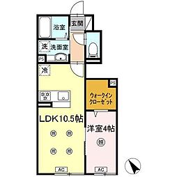 沖縄都市モノレール 赤嶺駅 徒歩19分の賃貸アパート 1階1LDKの間取り