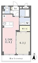 スカイプレイスII 4階1LDKの間取り