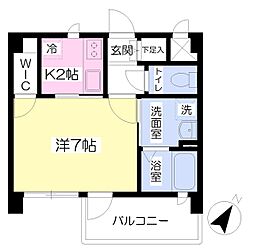 ドルチェヴィータ 1Kの間取図画像