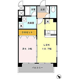 フジスター宜野湾 1DKの間取図画像