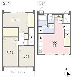 メゾネットZen 3DKの間取図画像
