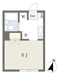 クレアコート稲田堤 1階ワンルームの間取り