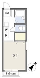 ボヌール梶ヶ谷A棟 ワンルームの間取図画像