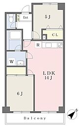 リバーサイドワコー 2LDKの間取図画像
