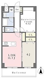 カーサミレニオ 1SLDKの間取図画像