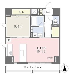 スリージェ銀座ＥＡＳＴ 8階1LDKの間取り