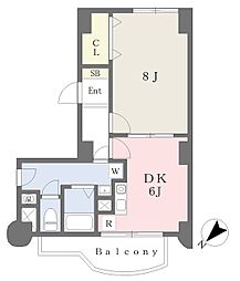 パナッシュビル 1DKの間取図画像
