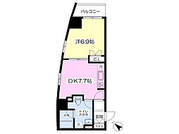 フォレシティ小伝馬町 1DKの間取図画像