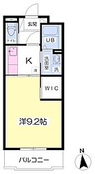 クリチェ2 1Kの間取図画像