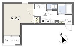 MINAMISUNAAPARTMENT 1Kの間取図画像