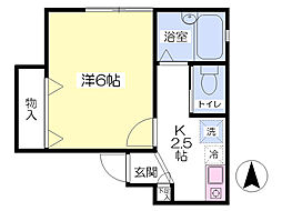 イルマーレ住吉 1Kの間取図画像