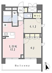 プレジリア新富町 2LDKの間取図画像
