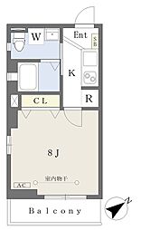ブランシュ八丁堀 1Kの間取図画像