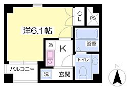 Kairos国立・大学Ave. 1Kの間取図画像