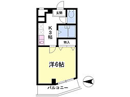グリーンウッド 1Kの間取図画像