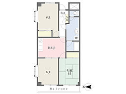 グリーンヒルマンション2 3Kの間取図画像