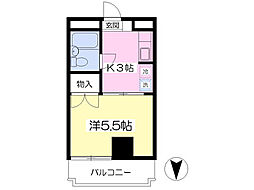 グランデュールニシガイ 1Kの間取図画像