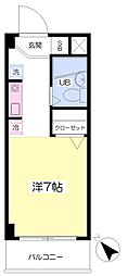 コアフォーレストメビウス ワンルームの間取図画像