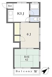 第一コーポ内藤 2Kの間取図画像