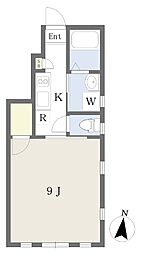Luminoso国立 1Kの間取図画像