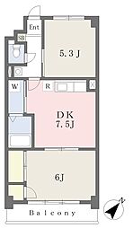 関ビル第一 2DKの間取図画像