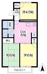 セジュールA 3DKの間取図画像