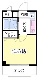 メビウスプラザ1 1Kの間取図画像