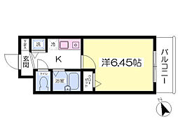 マピエス小平 1Kの間取図画像