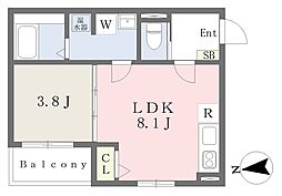 クリスティーナ香ヶ丘 1階1LDKの間取り